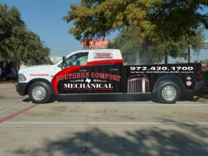 Southern Comfort Mechanical service vehicle providing mini split installation in Double Oak, TX